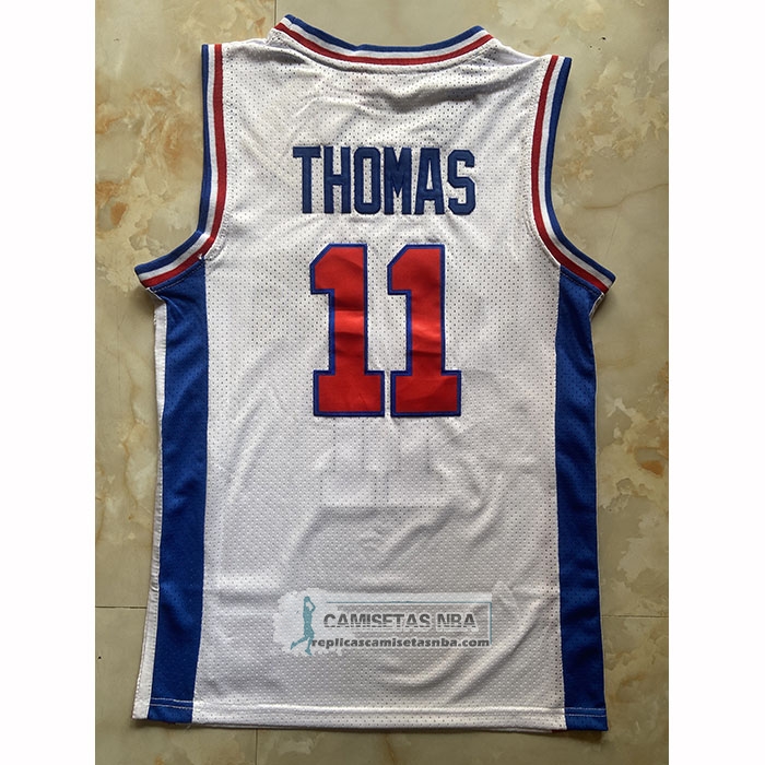 Camiseta Detroit Pistons Isiah Thomas NO 11 Mitchell & Ness 1988-89 Blanco
